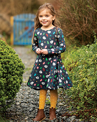 Frugi Soft and Cosy Norah Tights - Bumble Bee Spot - Organic Cotton Tights