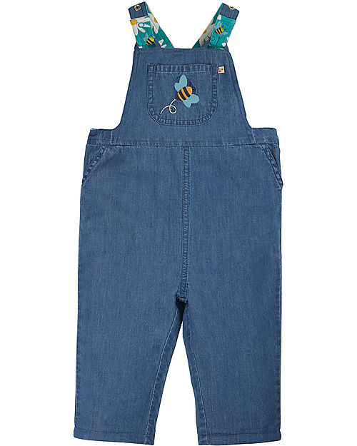 Frugi Sonny Reversible Dungaree - Camper Nice Daisy/Bee - Organic Cotton Dungarees