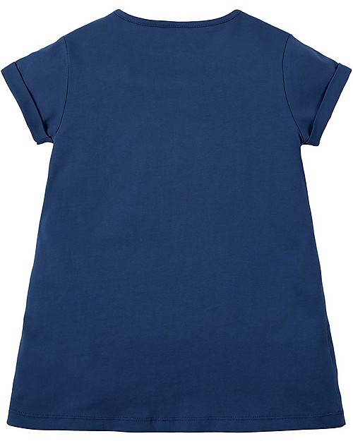 Frugi Sophie Applique Top, Marine Blue/Mermaid - 100% organic cotton T-shirts