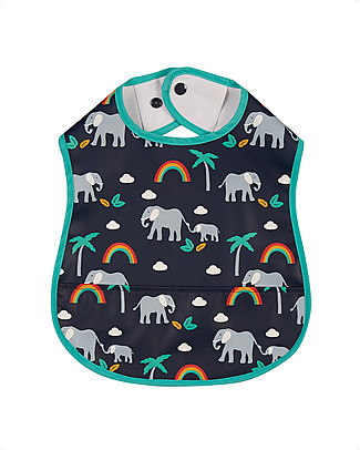 Frugi Spick and Span Bib - Indigo Rainbow Walks - Recycled Fabric Bandana Bibs