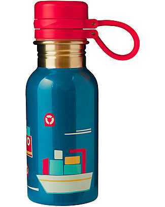 Frugi Splish Splash Steel Bottle - Boat- 400 ml Metal Bottles