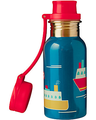 Frugi Splish Splash Steel Bottle - Boat- 400 ml Metal Bottles