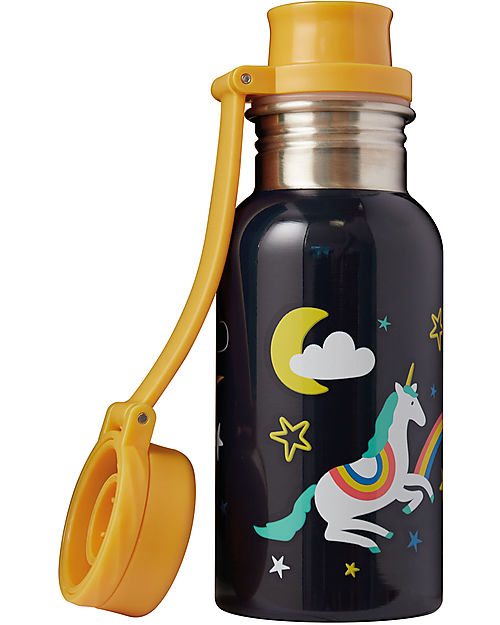 Frugi Splish Splash Steel Bottle - Indigo/Unicorn - 400 ml Thermos Bottles