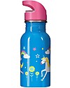 Frugi Splish Splash Steel Bottle - Motosu Blue/Unicorn - 400ml Non-Thermal Water Bottles