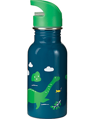 Frugi Splish Splash Steel Bottle - Nessie - 400 ml Metal Bottles
