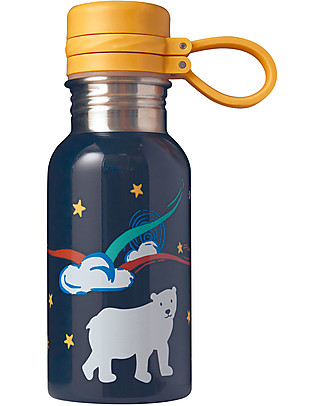 Frugi Splish Splash Steel Bottle - Polar Bear- 400 ml Metal Bottles