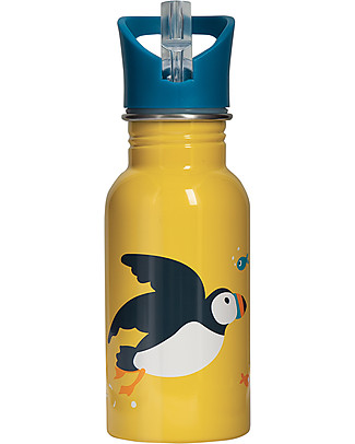 Frugi Splish Splash Steel Bottle - Puffin - 400 ml Metal Bottles