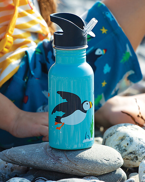 Frugi Splish Splash Steel Bottle - Puffin - 400 ml Thermos Bottles