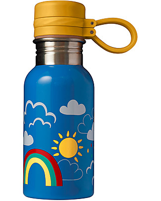 Frugi Splish Splash Steel Bottle - Rainbow Skies- 400 ml Metal Bottles