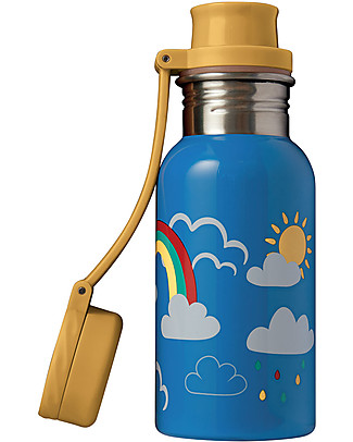 Frugi Splish Splash Steel Bottle - Rainbow Skies- 400 ml Metal Bottles