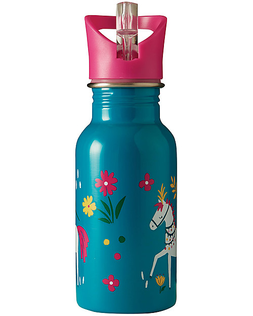 Frugi Splish Splash Steel Bottle - Teal Indian Horse - 400 ml Thermos Bottles