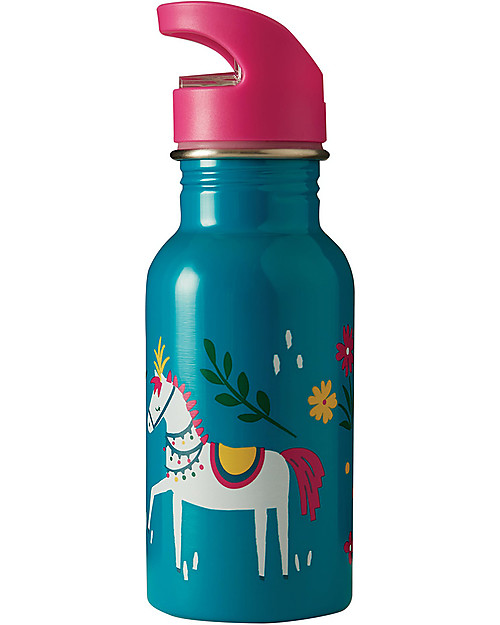 Frugi Splish Splash Steel Bottle - Teal Indian Horse - 400 ml Thermos Bottles