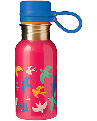 Frugi Splish Splash Steel Bottle - Watermelon/Bird- 400 ml Metal Bottles