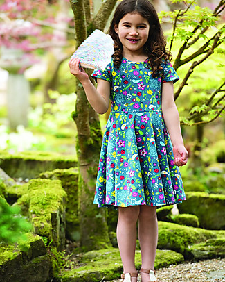 Frugi Spring Skater Dress - Garden Friends (4-7 anni) - Elasticated organic cotton Dresses