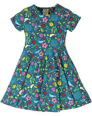 Frugi Spring Skater Dress - Garden Friends (4-7 anni) - Elasticated organic cotton Dresses