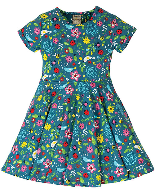 Frugi Spring Skater Dress - Garden Friends (4-7 anni) - Elasticated organic cotton Dresses_