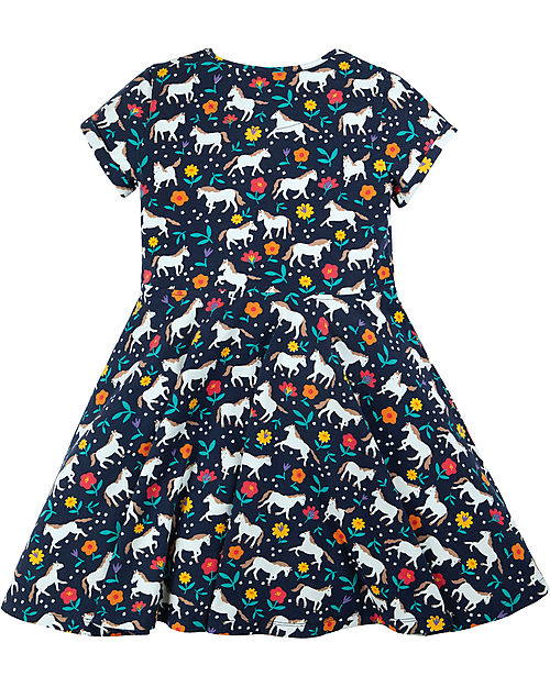 Frugi Spring Skater Dress - Indigo - Wild Horses - Organic Cotton Dresses_