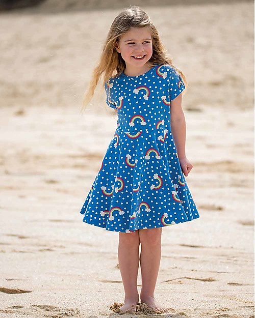 Frugi Spring Skater Dress, Over the Rainbow - Elasticated organic cotton Dresses_