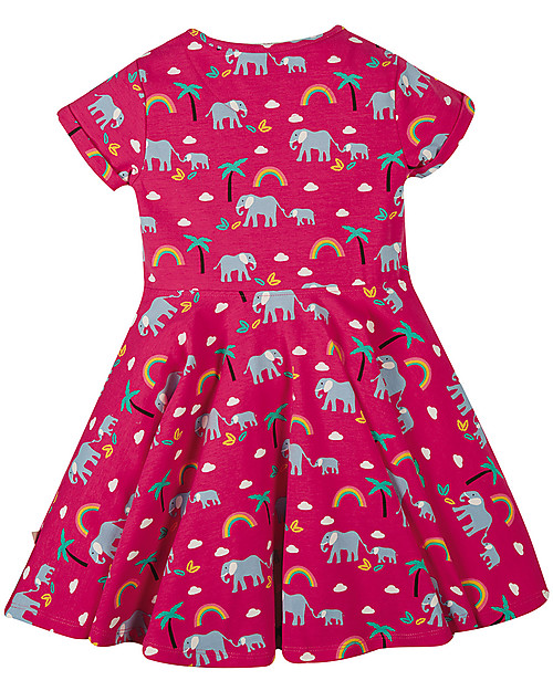Frugi Spring Skater Dress - Pink Rainbow Walks - Organic Cotton Dresses_