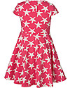 Frugi Spring Skater Dress, Raspberry Starfish - Elasticated organic cotton Dresses_