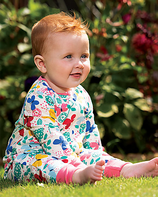 Frugi Summer Zip Babygrow - Mini Butterflies - Organic Cotton Rompers