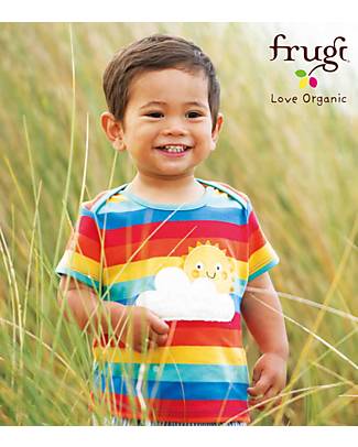 Frugi Sun Applique T-Shirt - Rainbow Stripes - Organic Cotton T-shirts