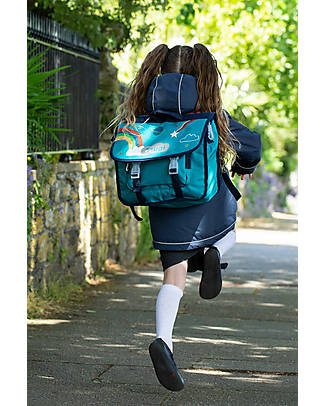 Frugi Super Satchel Backpack - Pacific Aqua/Rainbow Kindergarten Backpacks