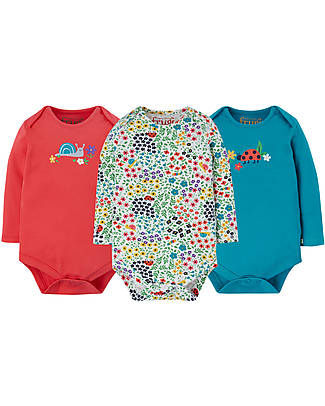 Frugi Super Special 3 Pack Body - Garden Life Multi Pack Long Sleeves Bodies