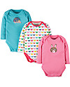 Frugi Super Special 3-Pack Bodysuits, Bunting - 100% organic cotton Long Sleeves Bodies
