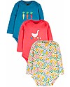 Frugi Super Special 3 Pack Bodysuits - Geese - 100% Organic Cotton Long Sleeves Bodies