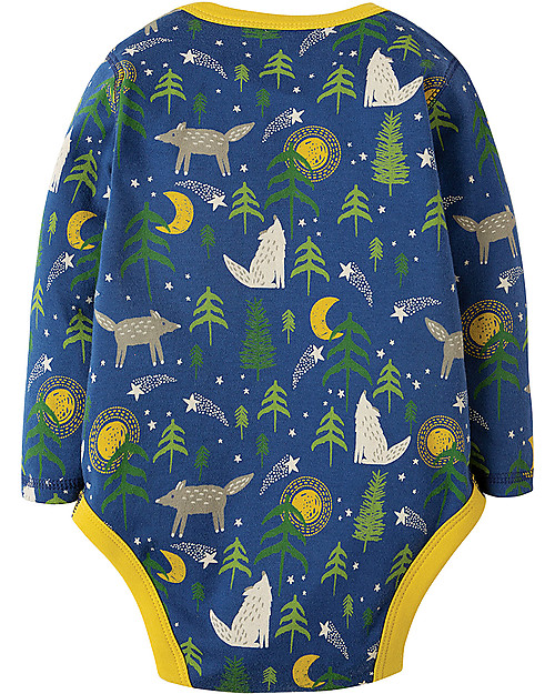 Frugi Super Special 3-Pack Bodysuits, Wolf - 100% organic cotton Long Sleeves Bodies