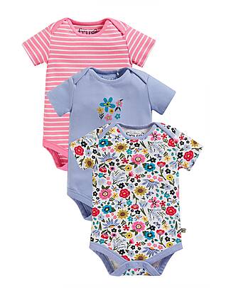 Frugi Super Special 3 Pack Short Sleeve Bodies Pollinators - Organic Cotton Short Sleeves Bodies