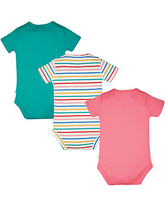Frugi Super Special 3-Pack Short Sleeved Bodysuits - Animals - 100% Organic Cotton Short Sleeves Bodies