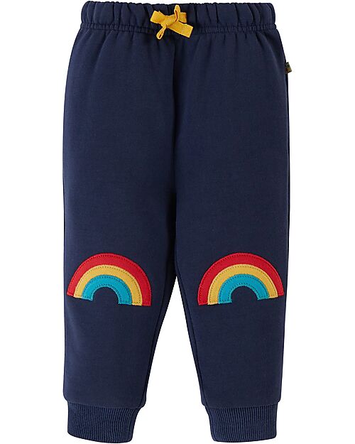 Frugi Switch Character Crawlers - Indigo and Rainbow - Chase the Rainbow - 100% Organic Cotton Trousers