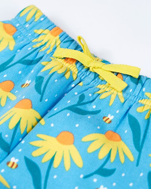 Frugi Switch Snuggle Crawlers with Echinacea - Light Blue - Organic Cotton Trousers