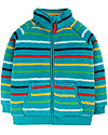 Frugi Ted Fleece Zip Up - Rainbow Stripes - Eco-friendly and Super Soft! Jackets