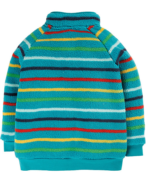 Frugi Ted Fleece Zip Up - Rainbow Stripes - Eco-friendly and Super Soft! Jackets