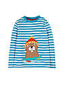 Frugi The National Trust Discov Applique Top - Blue Stripe - 100% Organic Cotton Sweatshirts