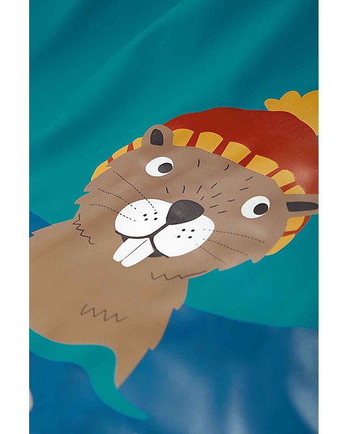 Frugi The National Trust Puddle Buster Coat - Blue/Beaver Waterproof