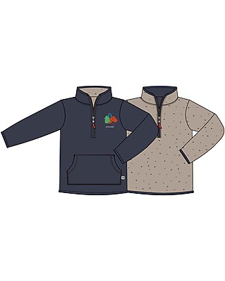 Frugi The National Trust Reversible Fleece - Indigo/Twig Sweatshirts