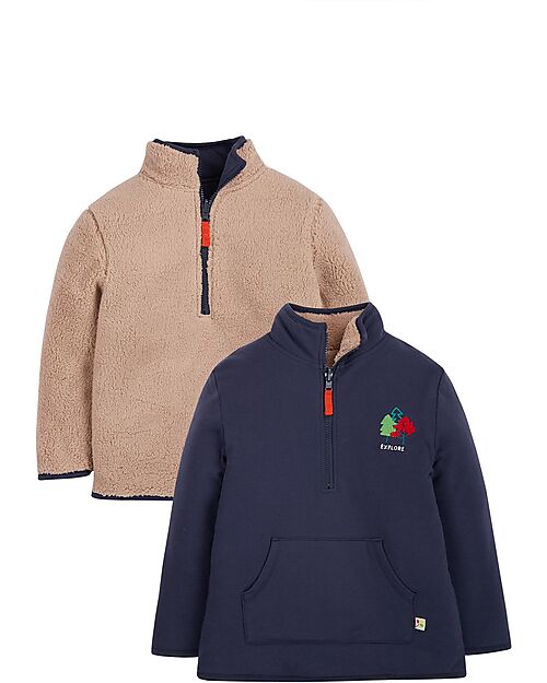 Frugi The National Trust Reversible Fleece - Indigo/Twig Sweatshirts