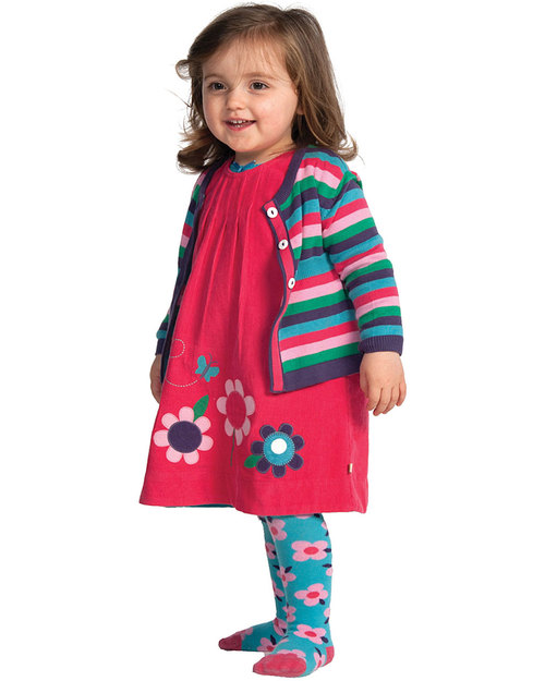 Frugi Tights Aqua Daisy - Organic Cotton (cozy and not itchy!) Tights