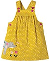 Frugi Tilly Cord Pinafore Dress, Gorse Speckle Spot/Fox - Organic Cotton Dresses_