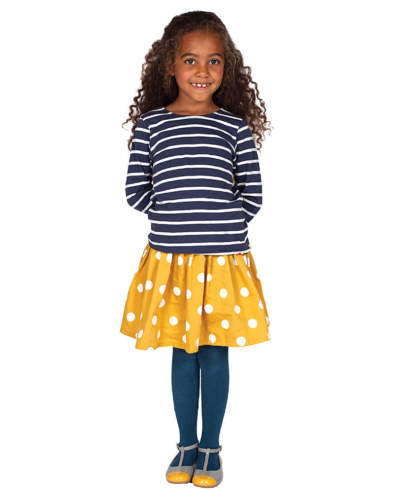 Frugi Tilly Skirt - Lion Pop Spot - 100% Organic Cotton girl