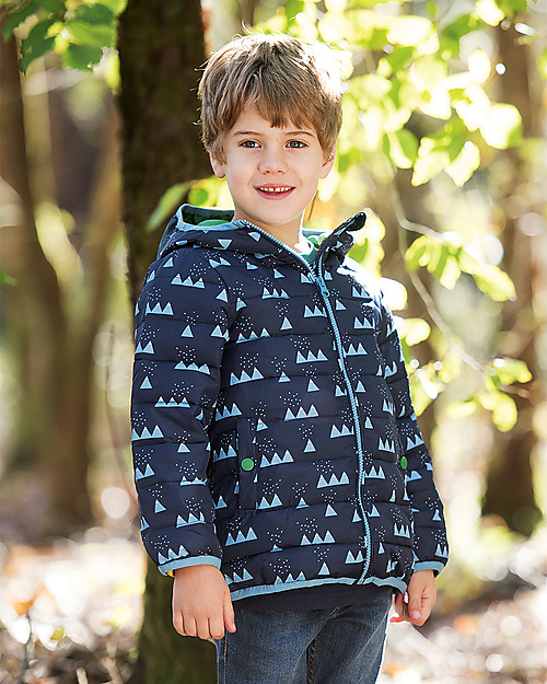 Frugi Toasty Trail Packaway Quilted Jacket, Mountain Range - Eco-friendly! Jackets