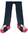 Frugi Twinkle Toes Girl’s Tights with Character Toes - Navy Blue with Bunny - organic cotton blend (soft, cosy and never scratchy!) Tights