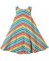 Frugi Twirly Beach Dress, Rainbow Candy Stripe - Organic Cotton Jersey Dresses_