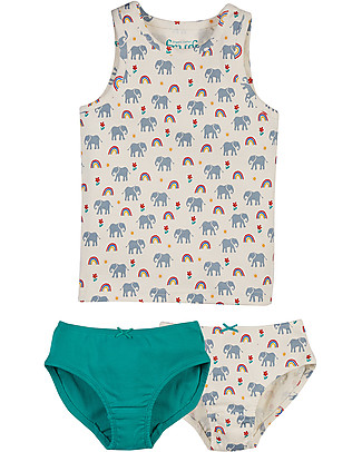 Frugi Vest and Brief - Elephants - 100% Organic Cotton Gift Set