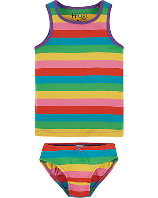 Frugi Vest and Brief - Foxglove Rainbow - 100% Organic Cotton Vests