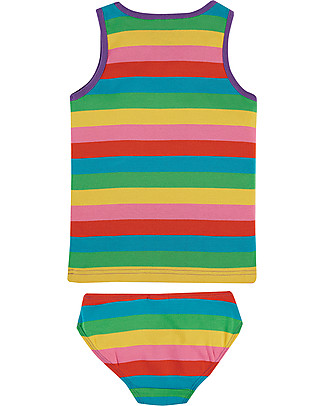 Frugi Vest and Brief - Foxglove Rainbow - 100% Organic Cotton Vests